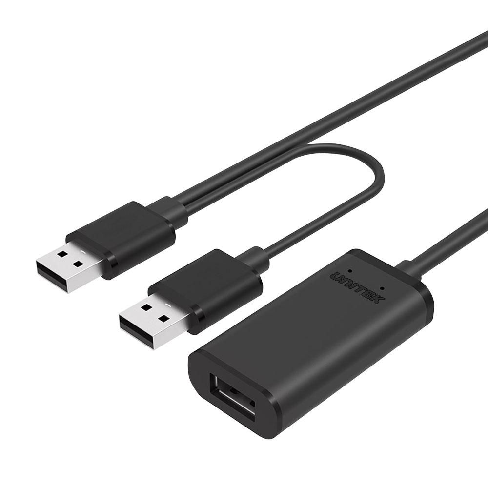 Unitek Y-278 USB 2.0 Cable, 10ft, 2x USB A to USB A, Black