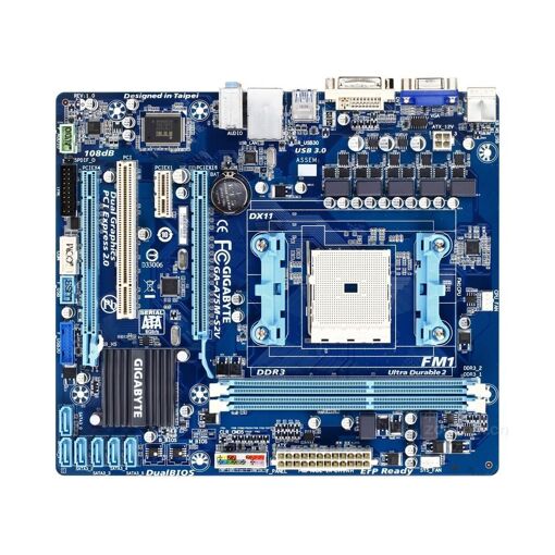 Placa base Gigabyte GA-A75M-S2V, AMD A75, Socket FM1, 64GB DDR3, Micro ATX