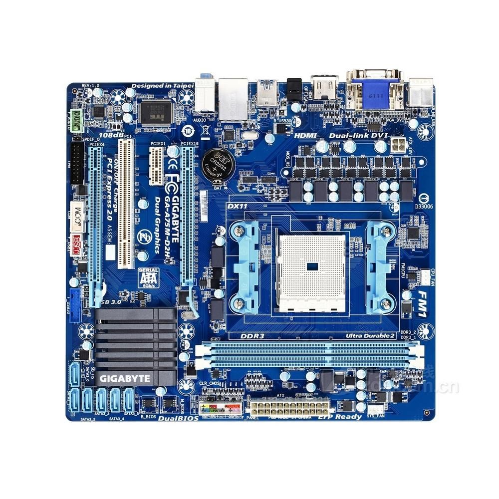 Gigabyte GA-A75M-D2H AM1 Motherboard - DDR3 64GB, Micro ATX