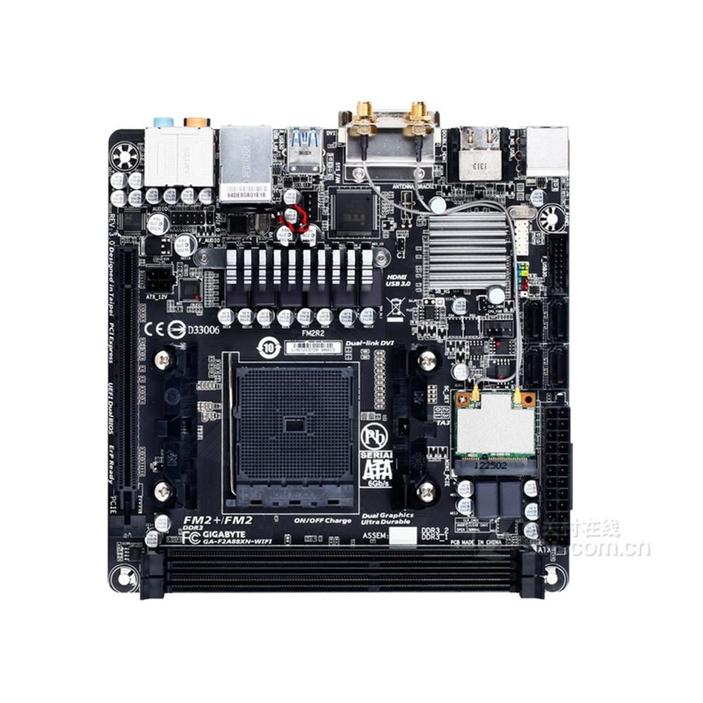Gigabyte F2A88XN-WIFI Motherboard (Rev. 3.0) - AMD A88X, FM2/FM2+ Socket, 64GB DDR3