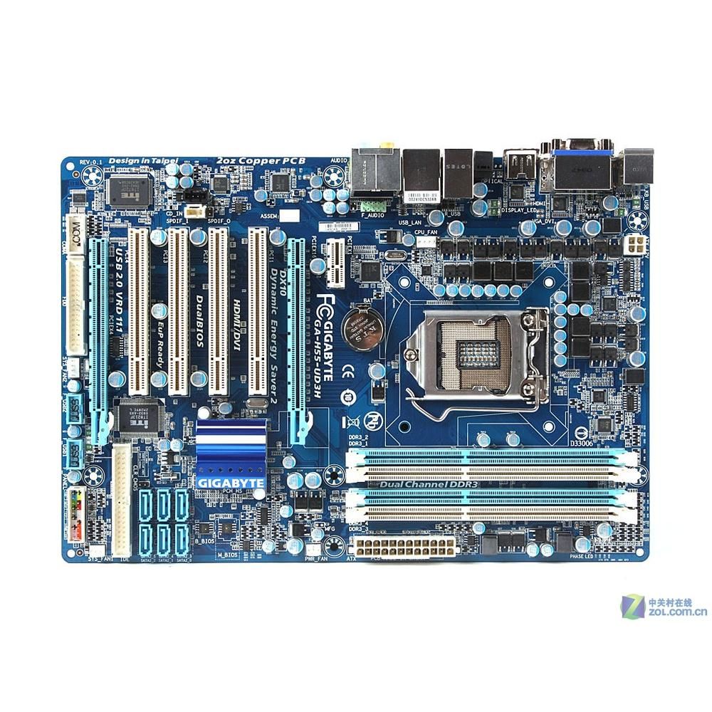 Gigabyte GA-H55-UD3H Motherboard - Intel H55, LGA 1156, DDR3, 16GB