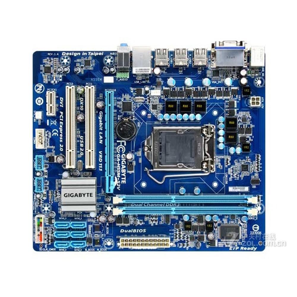 Gigabyte GA-H55M-S2V Motherboard, Intel H55, LGA 1156, DDR3, 8GB, Micro ATX