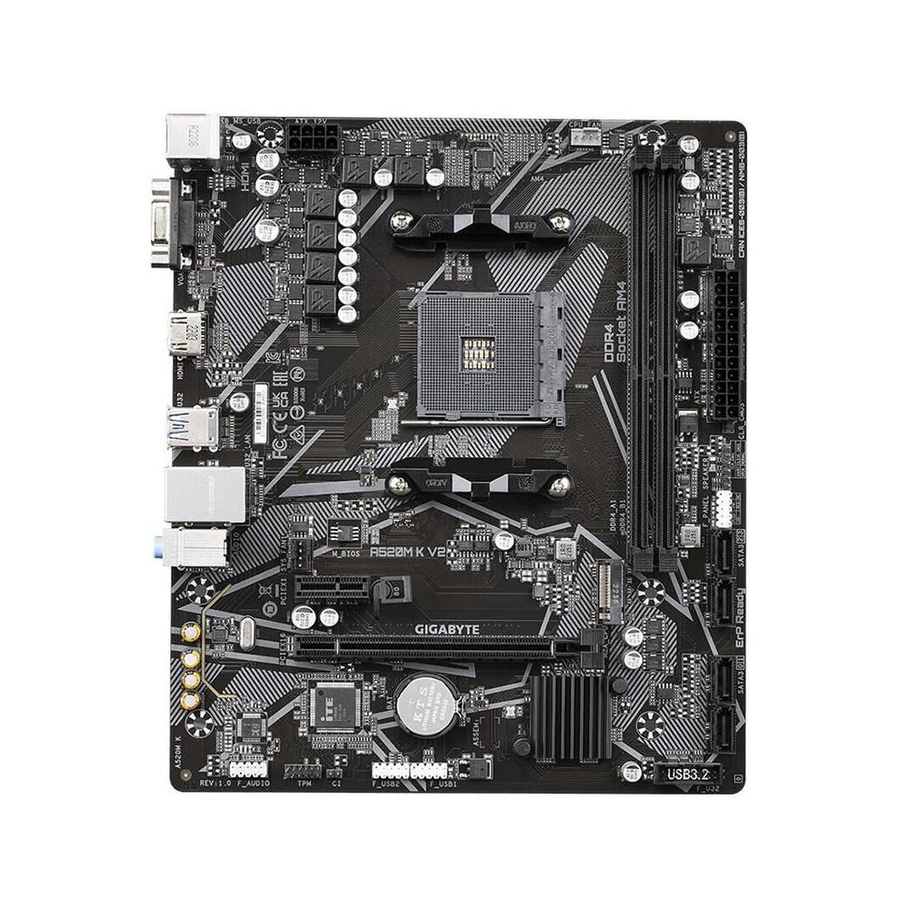 Placa base Gigabyte A520M K V2 - AMD A520, zócalo AM4, 32 GB DDR4, Micro ATX