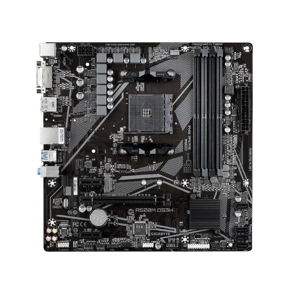 Placa base Gigabyte A520M DS3H AMD A520 Socket AM4 DDR4 128GB Micro ATX