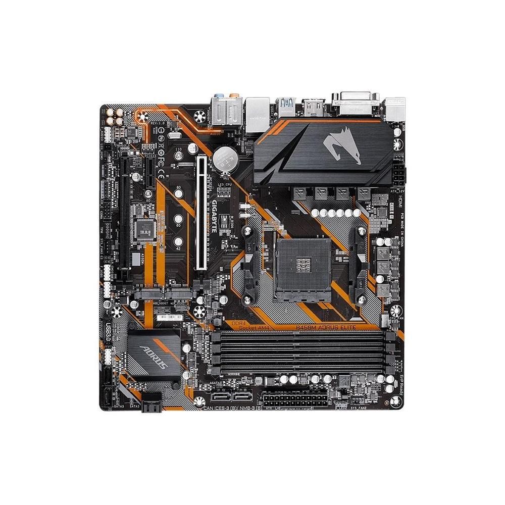 Gigabyte B450M Aorus Elite Motherboard, AMD B450, Socket AM4, DDR4, 128GB, Micro ATX