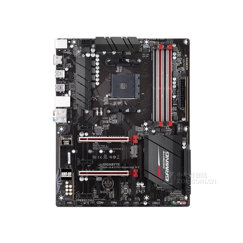Gigabyte AORUS AX370-Gaming K3 Motherboard - AMD X370, AM4 Socket, 64GB DDR4, ATX