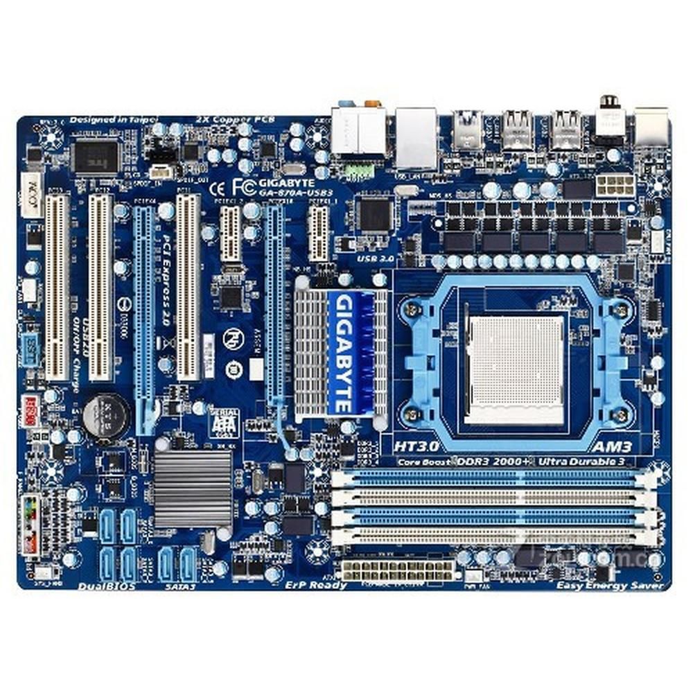 Gigabyte GA-870A-USB3 Motherboard - AMD 870, AM3+/AM3, 16GB DDR3, ATX