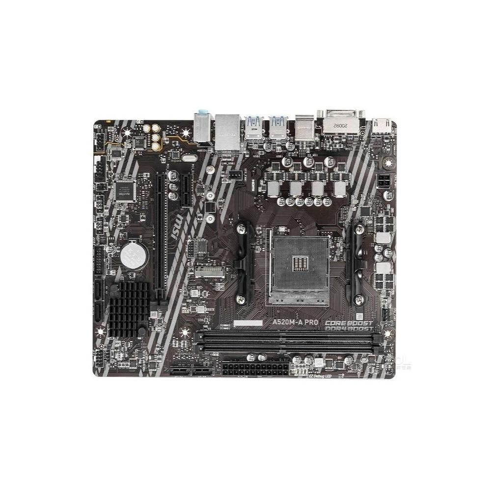Tarjeta madre MSI A520M-A PRO AMD A520 con ranura AM4, 64GB DDR4, formato Micro ATX