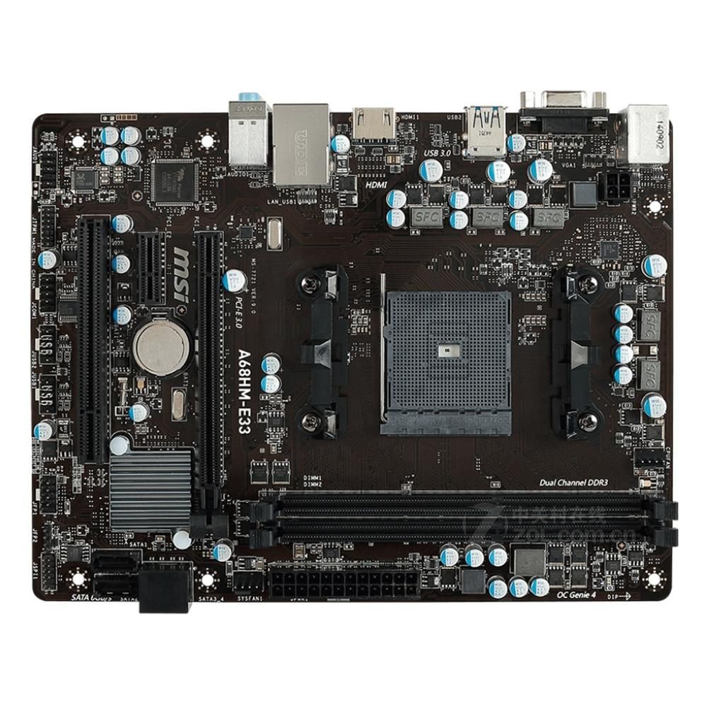 MSI A68HM-E33 AMD A68H Motherboard (FM1, DDR3, 32GB, Micro ATX)