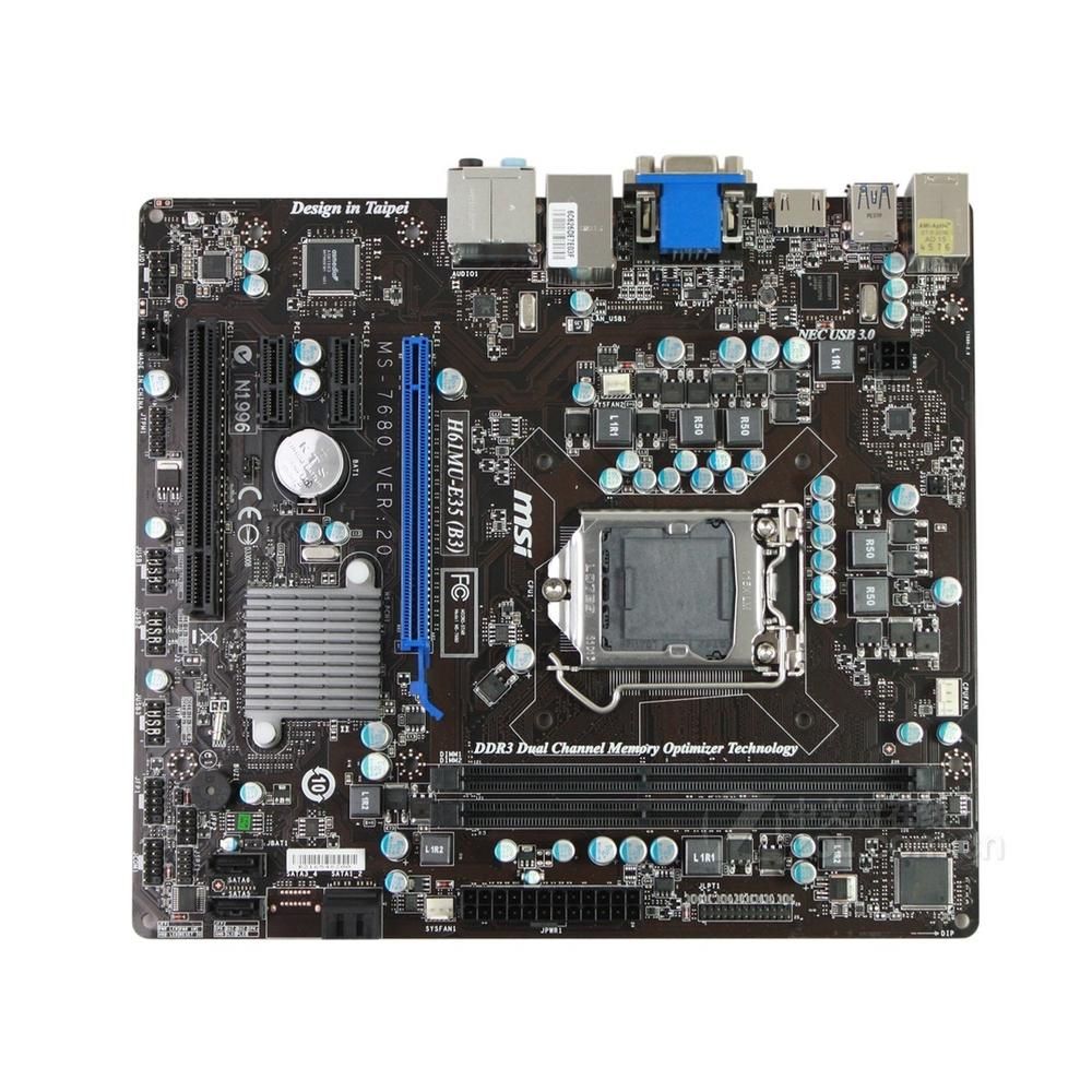 MSI H61MU-E35(B3) Intel H61 LGA 1155 DDR3 16GB Micro ATX Motherboard