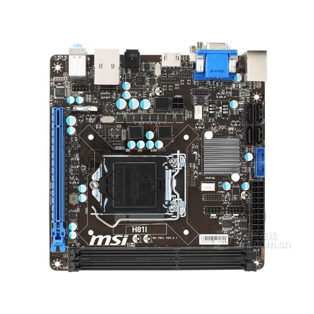 MSI H81I Motherboard - Intel H81, LGA 1150, DDR3, 16GB, Mini-ITX