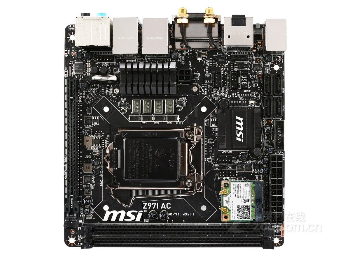 MSI Z97I AC Motherboard - Intel Z97, LGA 1150, DDR3, 16GB, Mini-ITX