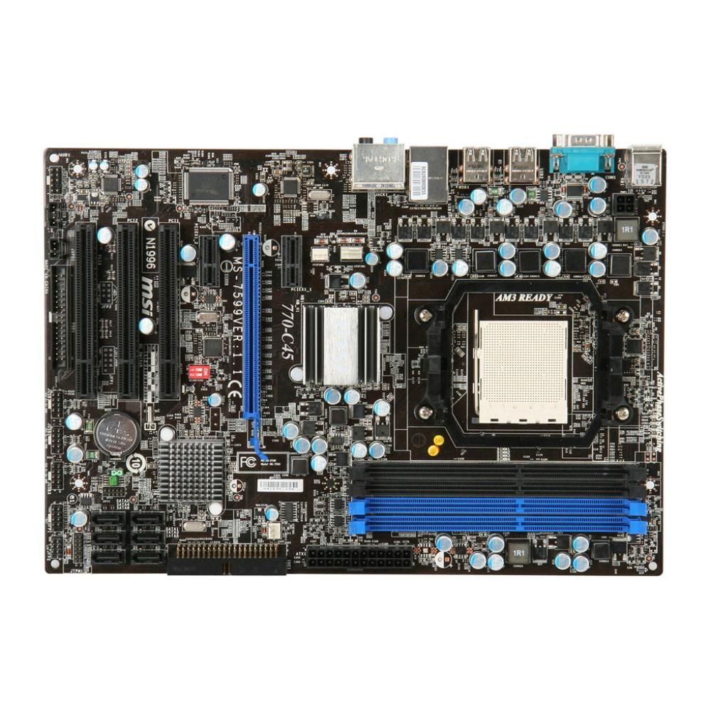 MSI 770-C45 Motherboard - AMD 770, AM3 Socket, 16GB DDR3, ATX