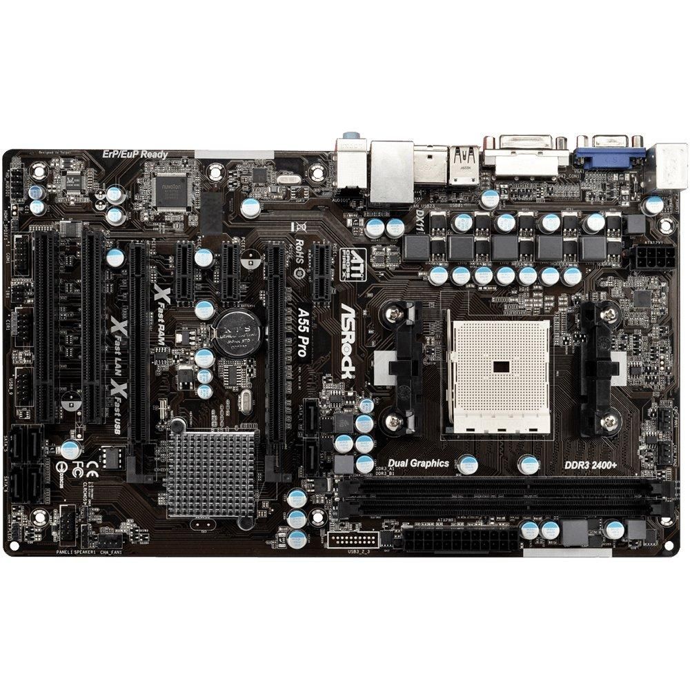 ASRock A55 Pro Motherboard, AMD A55, FM1 Socket, 16GB DDR3, ATX