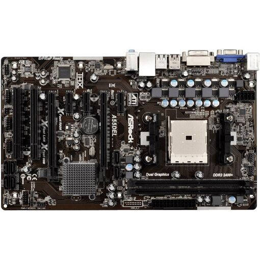 Placa base ASRock A55DEL, AMD A55, Socket FM1, 16GB DDR3, ATX, 30.5x18.3cm