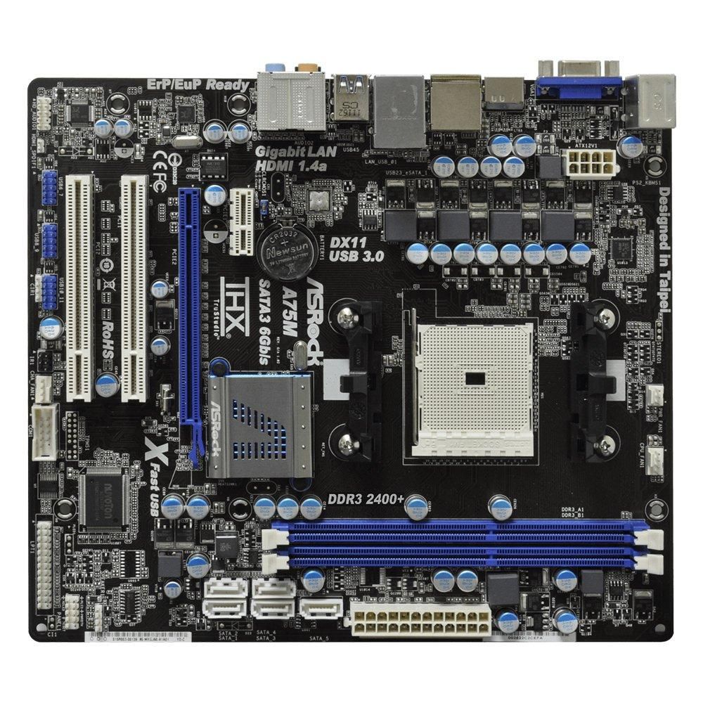 ASRock A75M Motherboard - AMD A75, FM1 Socket, DDR3, 16GB, Micro ATX