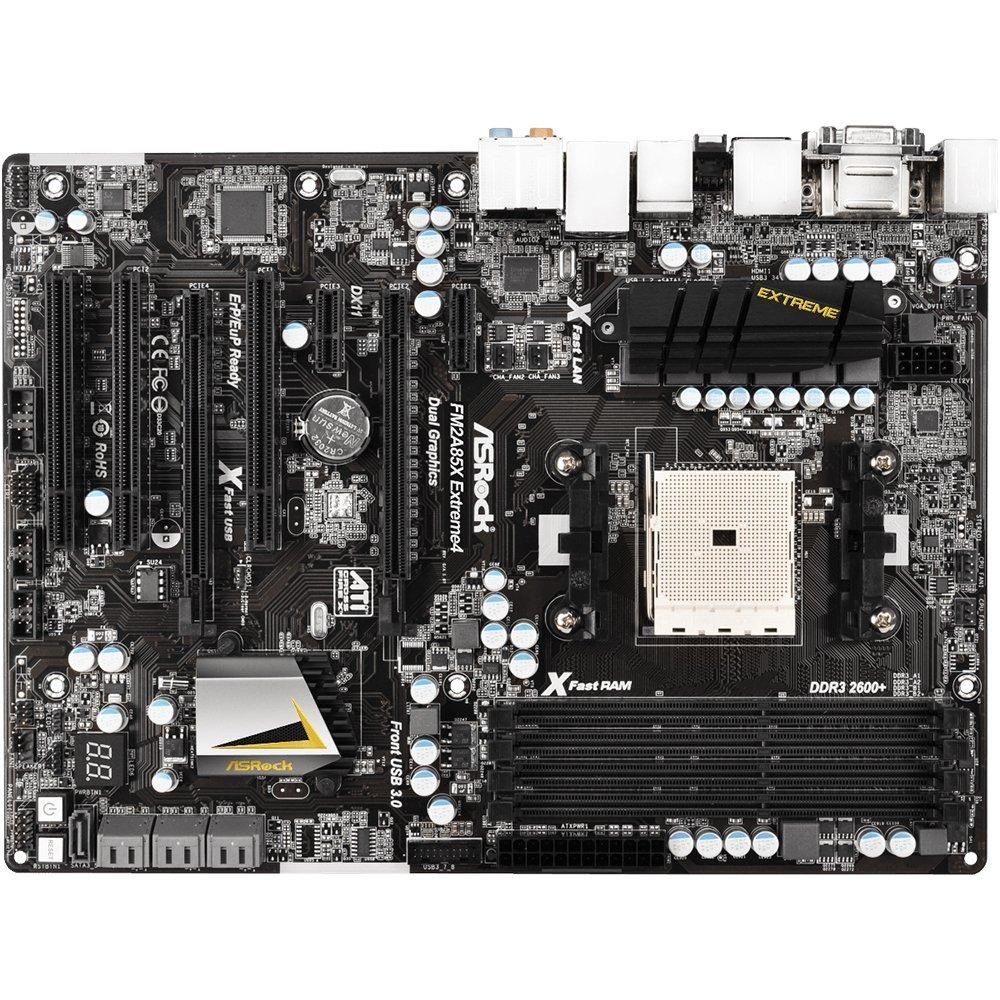 ASRock A85X Extreme4 Motherboard, AMD A85X, FM2 Socket, 64GB DDR3, ATX, 30.5x22.4cm