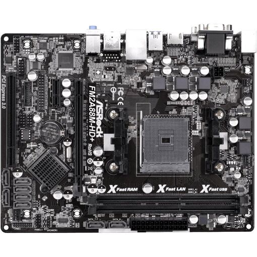 Placa base ASRock FM2A88M-HD+, AMD A88X, Socket FM2/FM2+, 32GB DDR3, Micro ATX