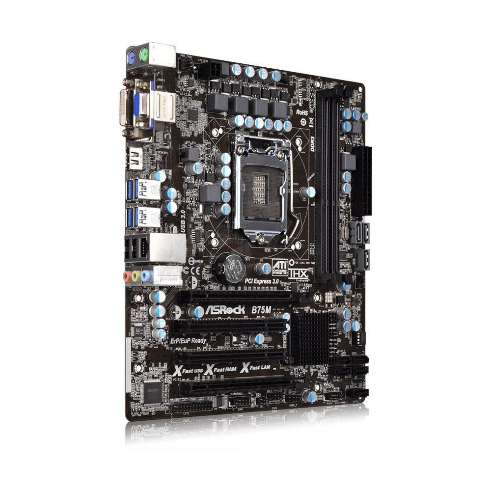 ASRock B75M Motherboard, Intel B75, LGA 1155, DDR3, 16GB, Micro ATX