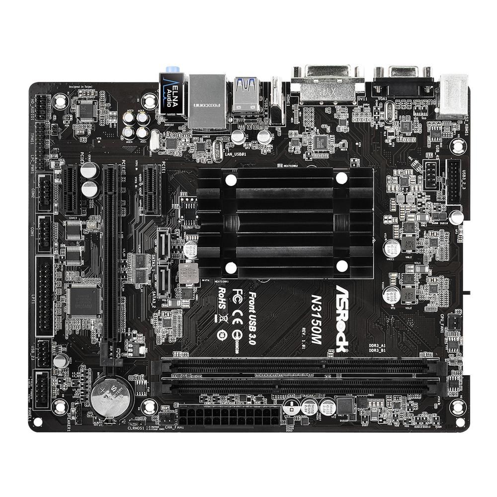 ASRock N3150M Motherboard - DDR3 16GB, Micro ATX