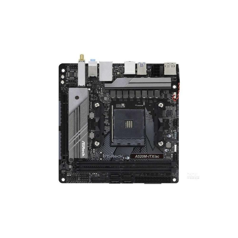 ASRock Mini-ITX Motherboard A520M-ITX/ac, AMD A520 Socket AM4, 64GB DDR4