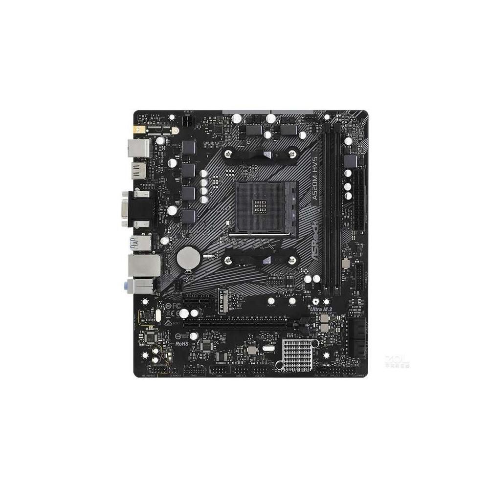 Placa base ASRock A520M-HVS, AMD A520, zócalo AM4, 64 GB DDR4, Micro ATX (23.0x20.1 cm)