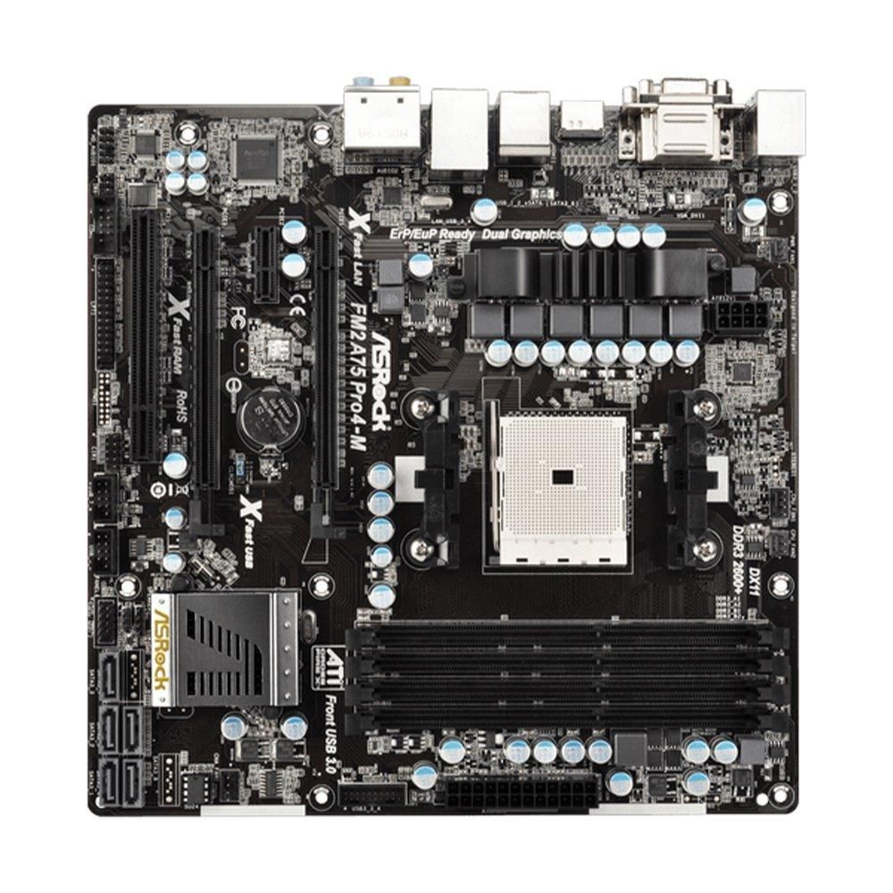 ASRock FM2A75 Pro4-M Motherboard, AMD A75, FM2+ Socket, 64GB DDR3, Micro ATX