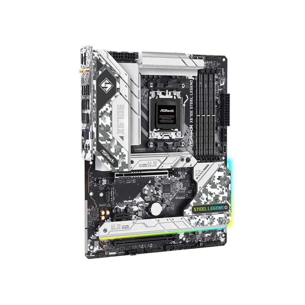 ASRock X670E Steel Legend Motherboard, AMD X670, AM5 Socket, 192GB DDR5, E-ATX (30.5x26.7cm)