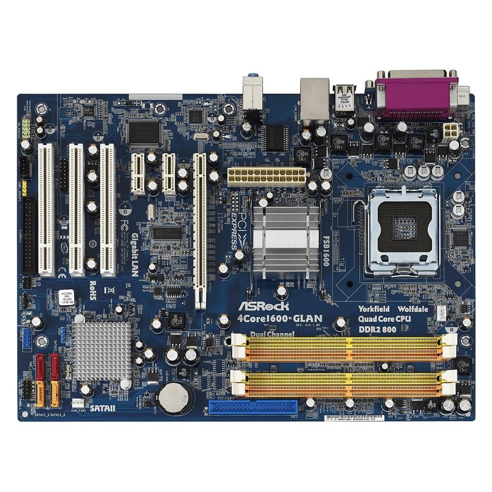 ASRock 4Core1600-GLAN Motherboard, Intel P31, LGA 775, DDR2 4GB, ATX