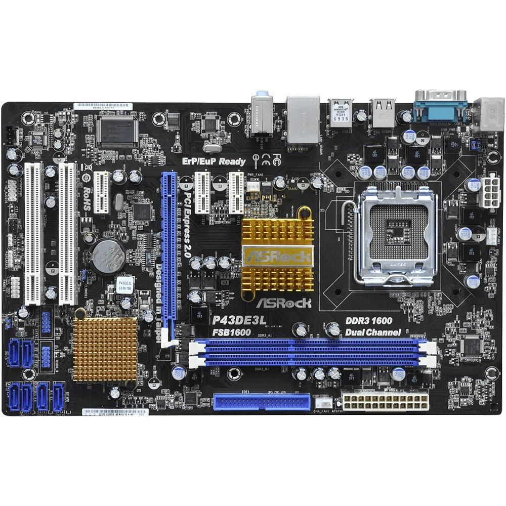 ASRock P43DE3L Motherboard, Intel P43, LGA 775, DDR3 8GB, ATX