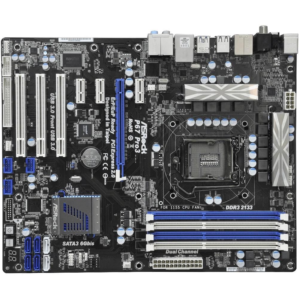 ASRock P67 Pro3 Motherboard, Intel P67, LGA 1155, DDR3 32GB, ATX
