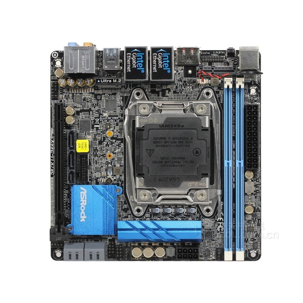 ASRock X99E-ITX/ac Motherboard, Intel X99, LGA 2011-V3, DDR4, 128GB
