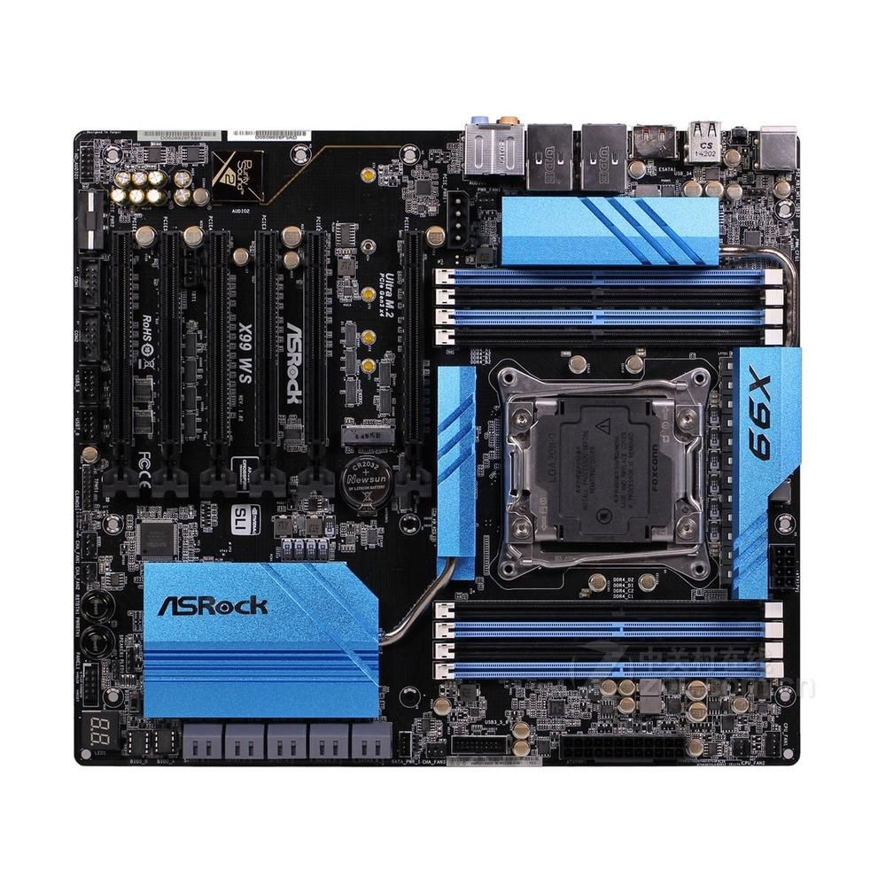 ASRock X99-WS Motherboard, Intel X99, LGA 2011-V3, DDR4, 128GB
