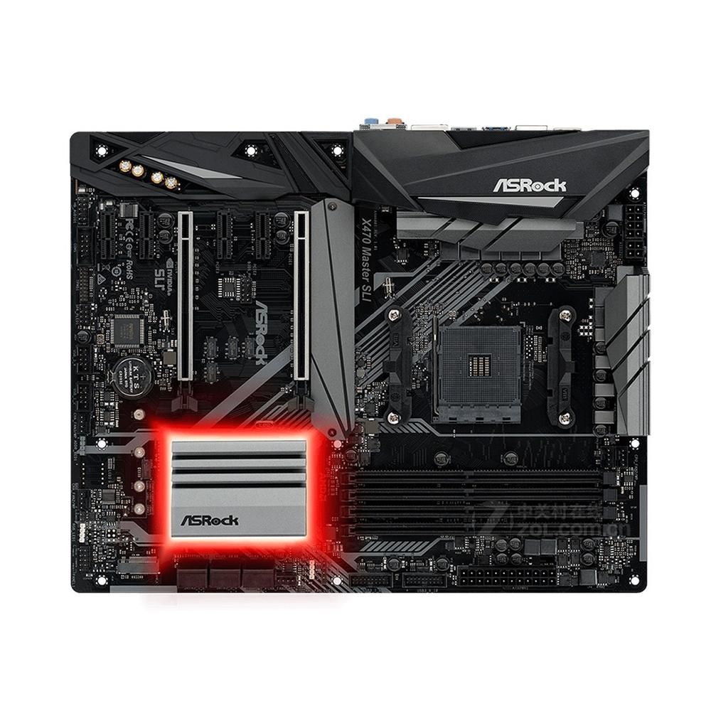ASRock X470 Master SLI Motherboard, AMD X470, DDR4 64GB, ATX