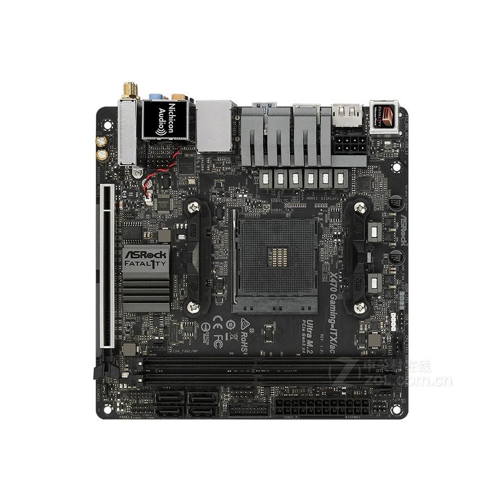 ASRock X470 Gaming-ITX/ac Motherboard, AMD X470, DDR4 32GB, Mini-ITX