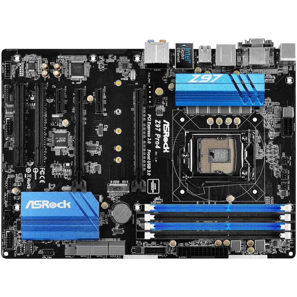 ASRock Z97 Pro4 Motherboard, Intel Z97, LGA 1150, DDR3 32GB, ATX