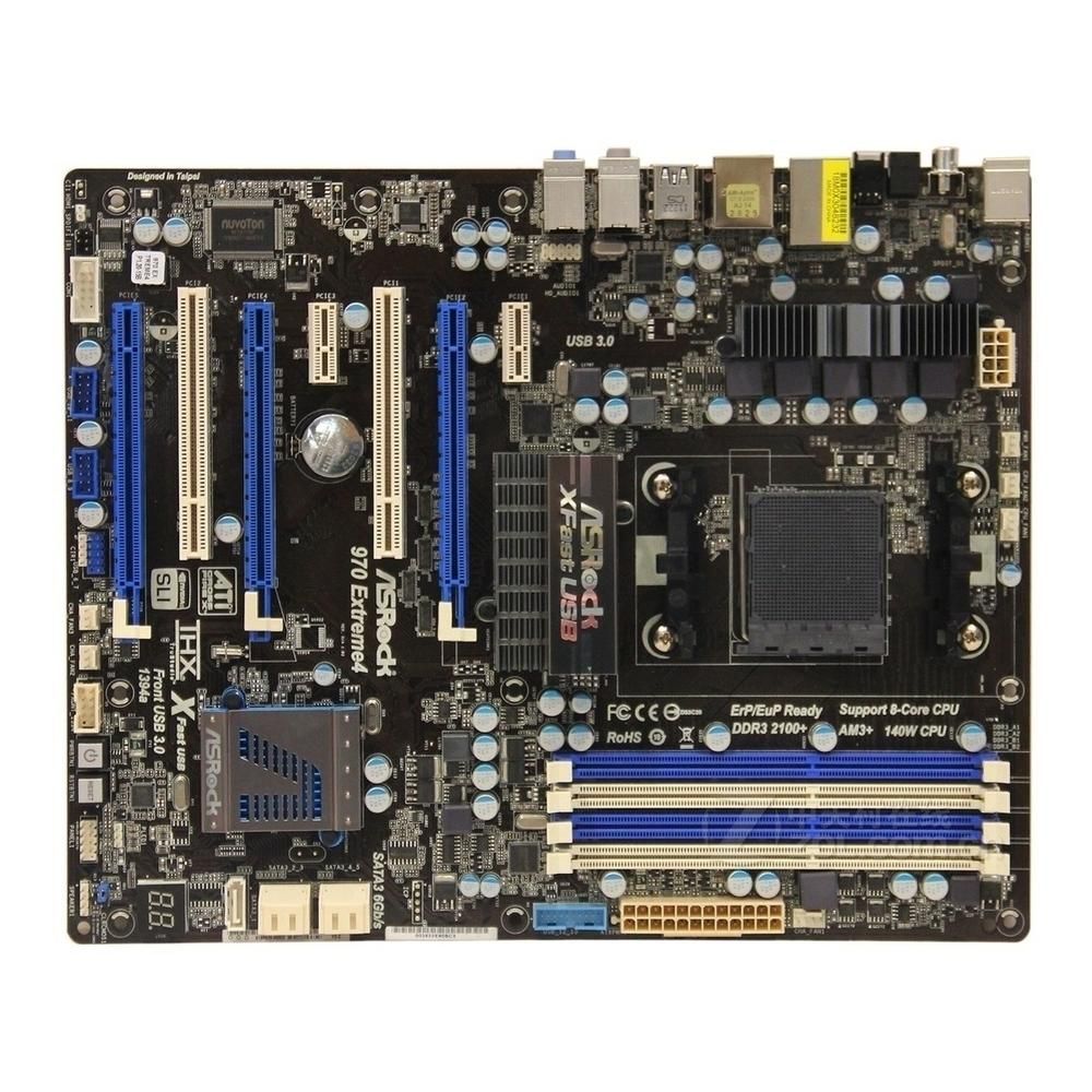 ASRock 970 Extreme4 Motherboard, AMD 970, AM3/AM3+ Socket, DDR3 64GB, ATX Form Factor