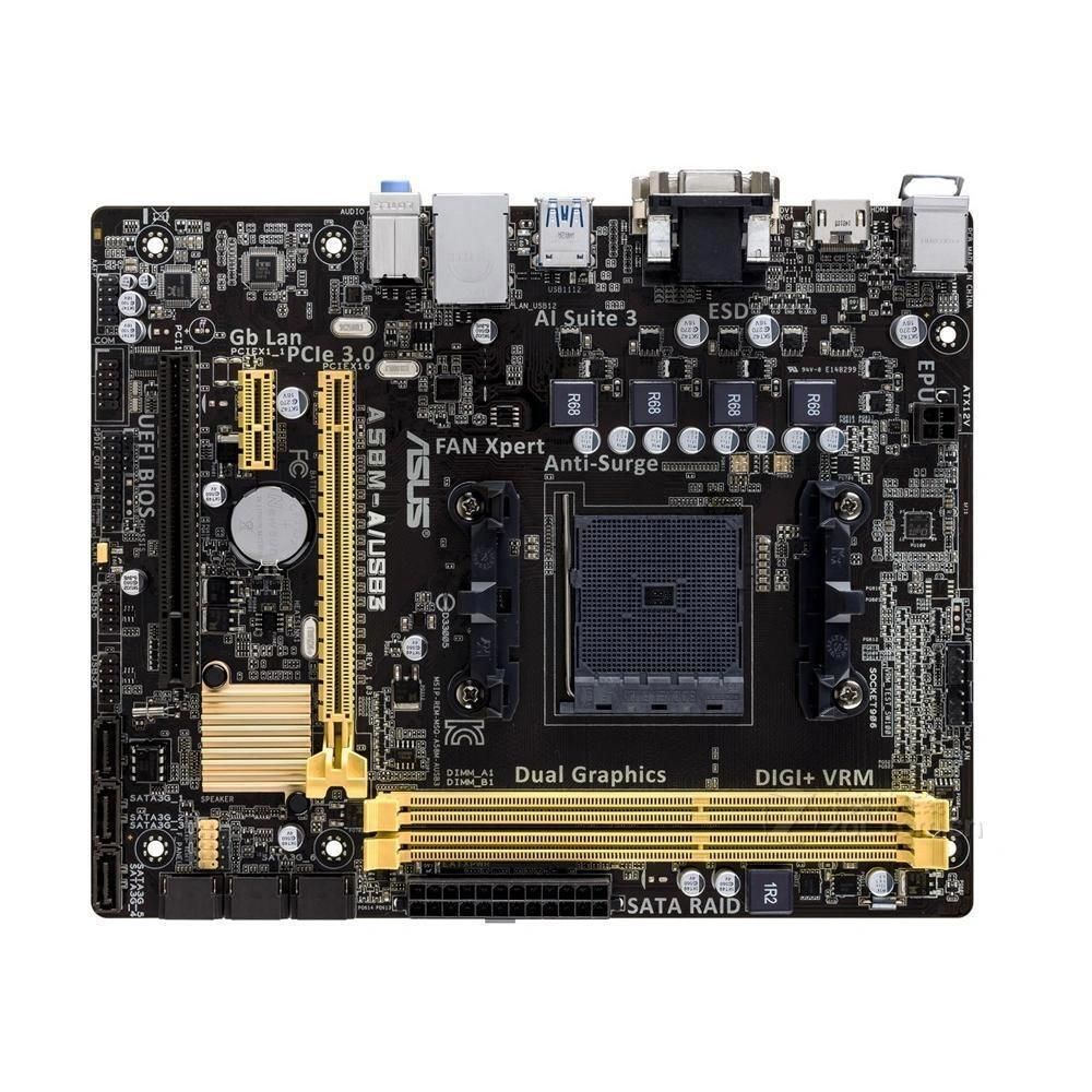 ASUS A58M-A/USB3 Motherboard, AMD A58, FM2/FM2+ Socket, 32GB DDR3, Micro ATX