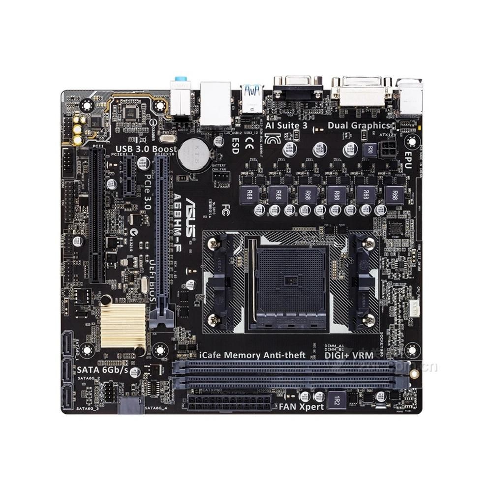 ASUS A68HM-F Motherboard, AMD A68H, FM2+ Socket, 32GB DDR3, Micro ATX