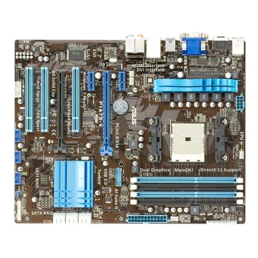 Tarjeta madre ASUS F1A75-V, AMD A75, zócalo FM1, 64GB DDR3, ATX