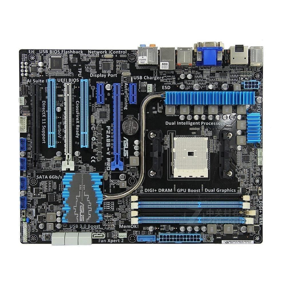 ASUS F2A85-V PRO Motherboard, AMD A85X, FM2 Socket, 4x DDR3, 64GB, ATX