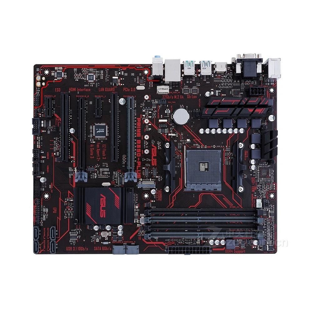 ASUS PRIME B350-PLUS Motherboard - AMD B350, DDR4 64GB, ATX