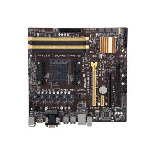 Placa base ASUS A55BM-PLUS, AMD A55, Socket FM2+, 64GB DDR3, Micro ATX (24.4 x 23.4 cm)