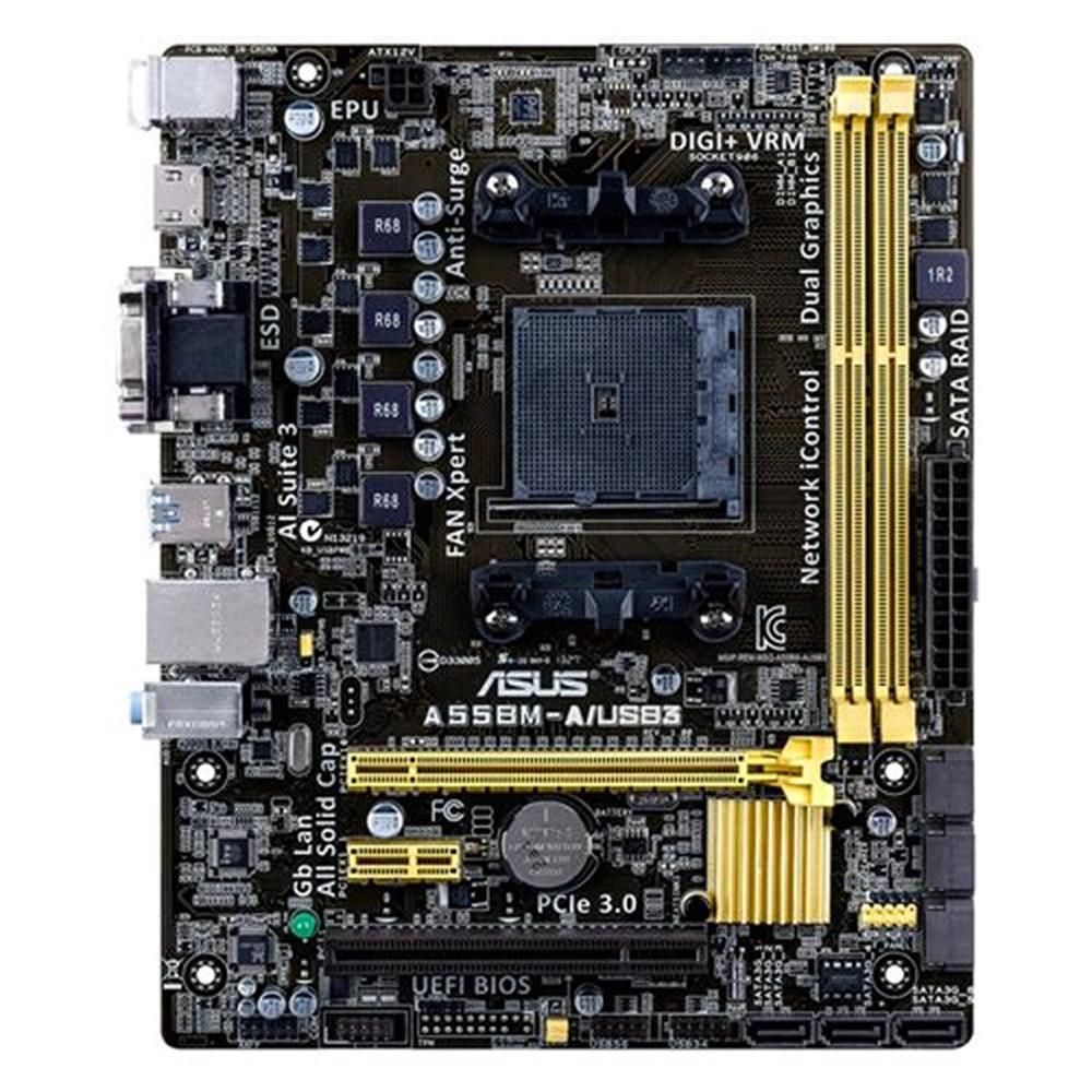 ASUS A55BM-A/USB3 Motherboard, AMD A55, FM2+ Socket, 32GB DDR3, Micro ATX (30.5 x 18.4 cm)
