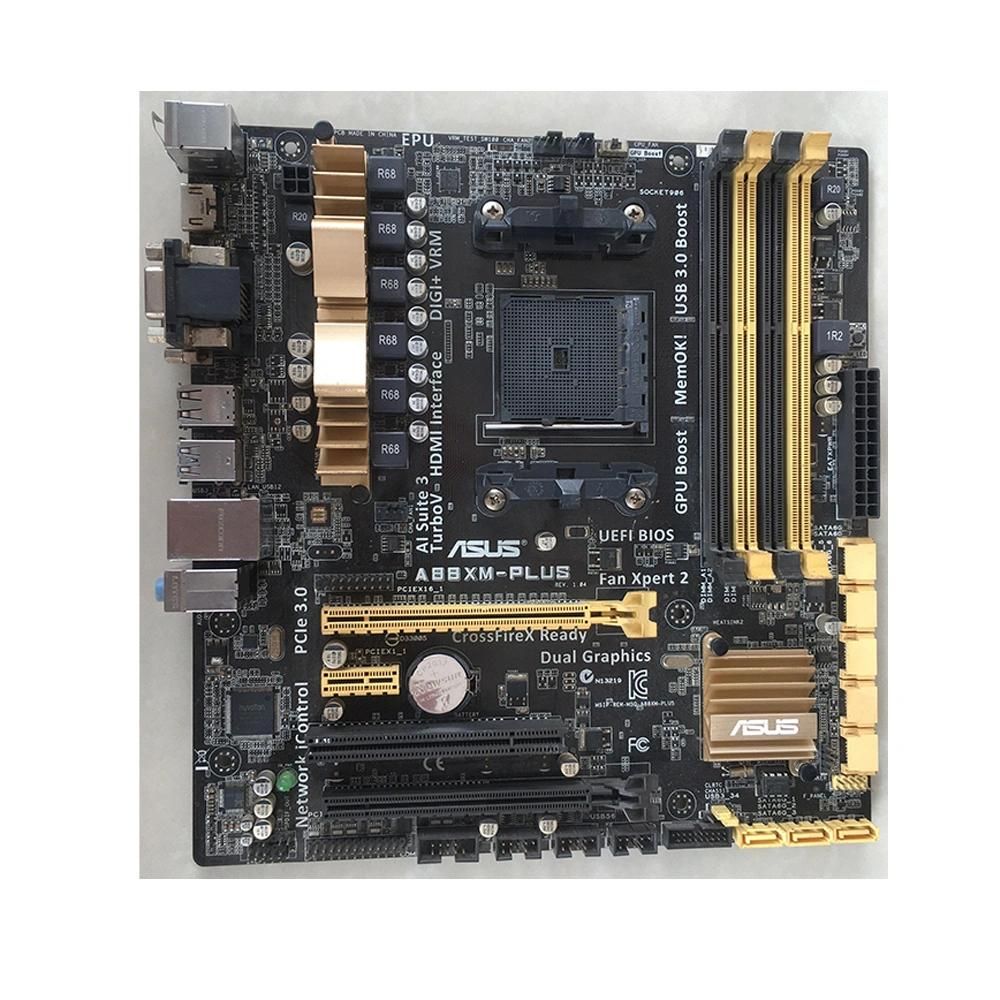 Asus A88XM-PLUS Motherboard, AMD A88X, FM2/FM2+ Socket, 4x DDR3 64GB, Micro ATX (24.4 x 23.4 cm)