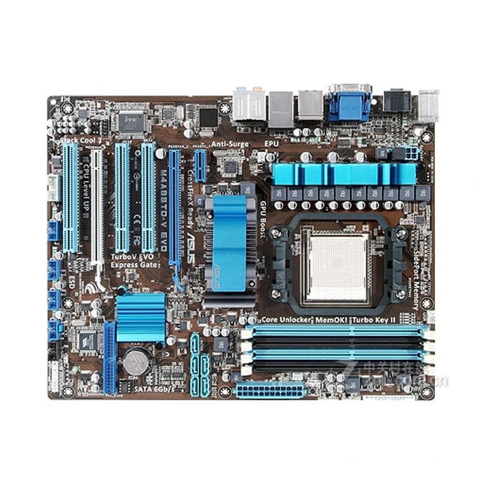 ASUS M4A88TD-V EVO Motherboard - AMD 880G, AM3 Socket, DDR3, 16GB, ATX (30.5x24.4cm)