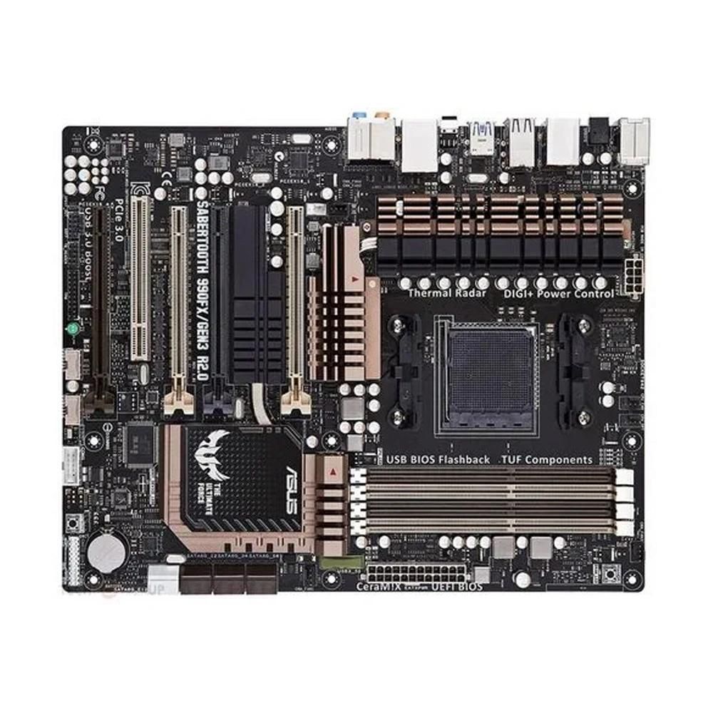 Placa base ASUS Sabertooth 990FX, AMD 990FX, con conector AM3+, 32GB DDR3, formato ATX