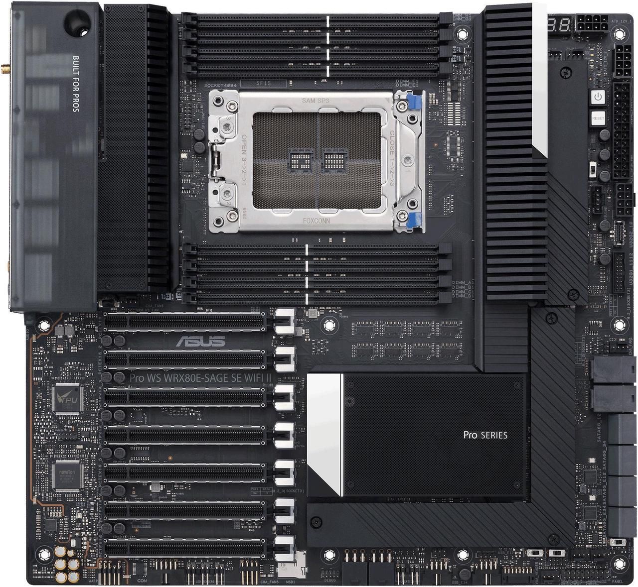 Asus PRO WS WRX80E-SAGE SE WIFI II Motherboard, AMD WRX80, 2x DDR4 2048GB, E-ATX
