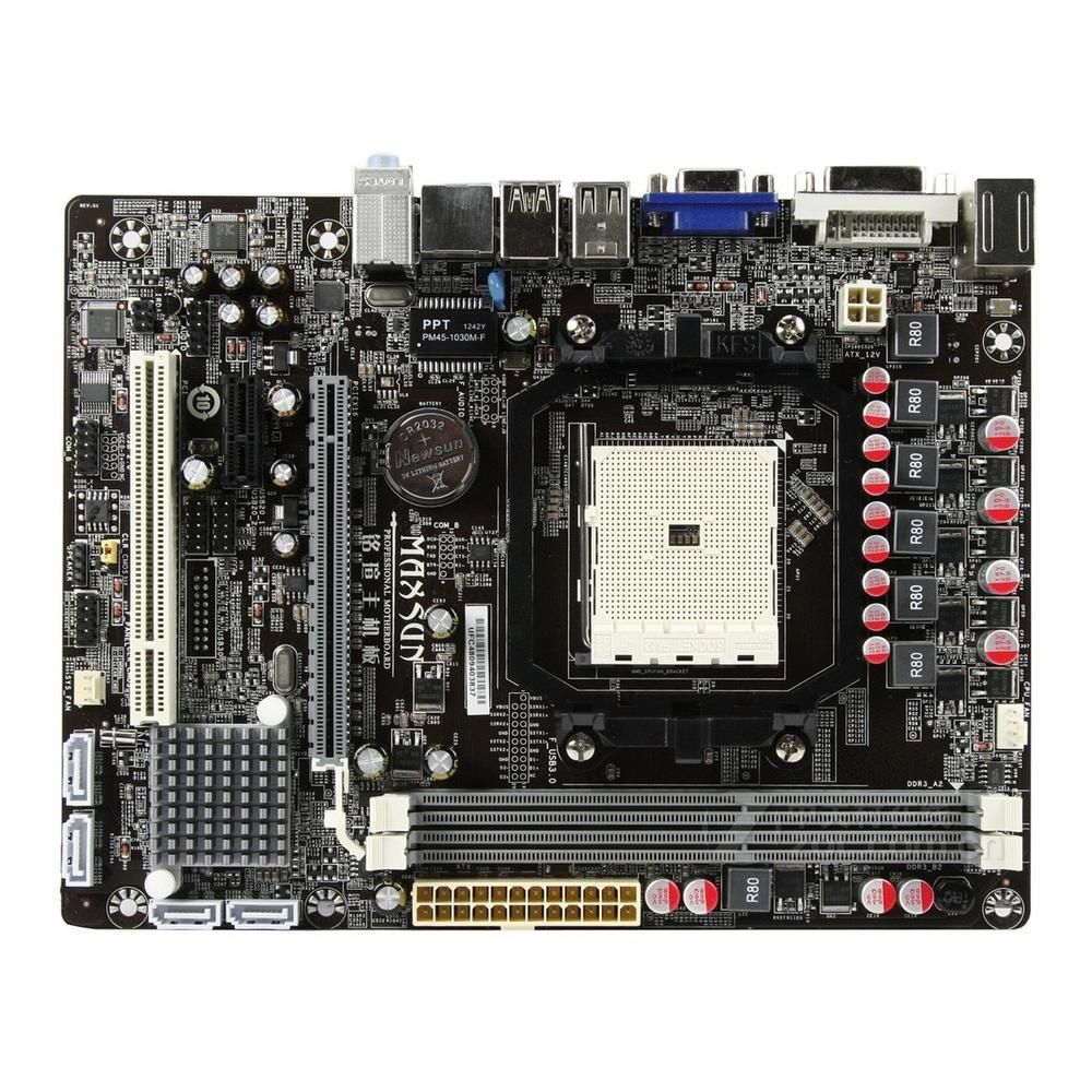 MAXSUN MS-A55FDL Motherboard, AMD A55, FM2 Socket, DDR3, Micro ATX (23x20.5cm)