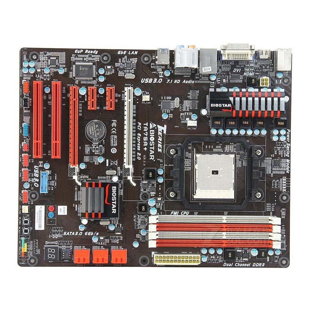 Biostar TA75A+ AMDA75 Socket FM1 DDR3 32GB ATX Motherboard
